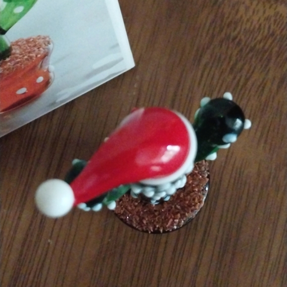 Pier 1 Glass Cactus Santa Free-standing Ornament New In Box - Picture 6 of 8